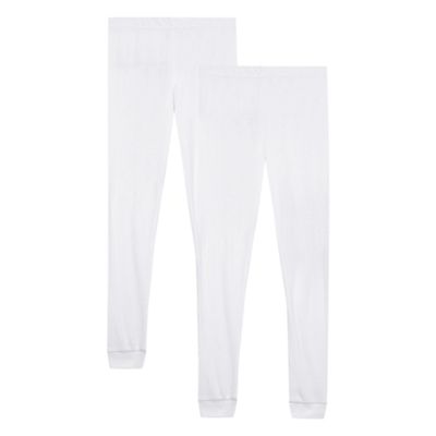 Pack of two girls' white thermal leggings